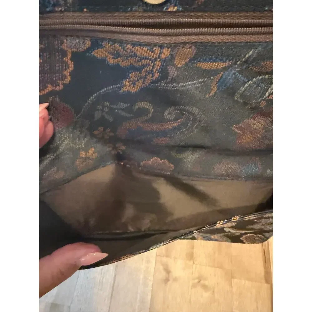 VNG Fendi Floral Tapestry Clutch Bag & Matching Wallet Gold Hardware Excellent - Picture 10 of 10